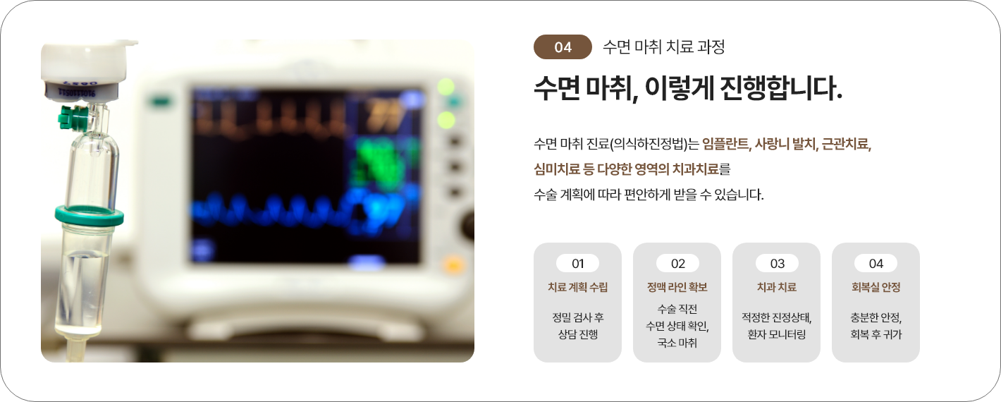 수면 마취 치료 과정